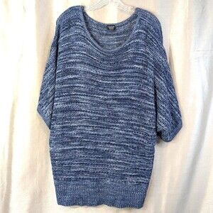 Faded Glory Blue Heather Lightweight Loose Knit Sweater Size 3X (22W-24W) Comfy